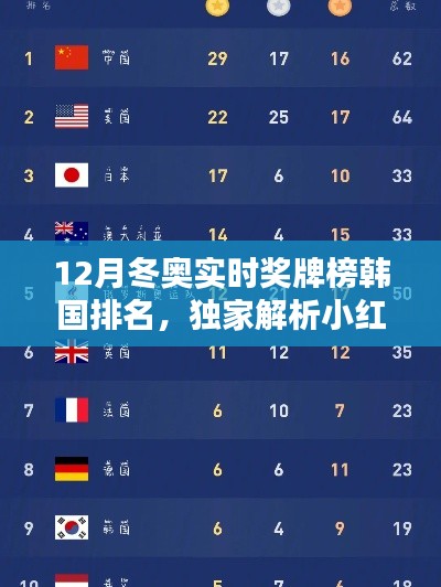 独家解析,韩国在冬奥会上的耀眼表现与奖牌榜排名热议小红书上热议的奖牌榜排名揭晓