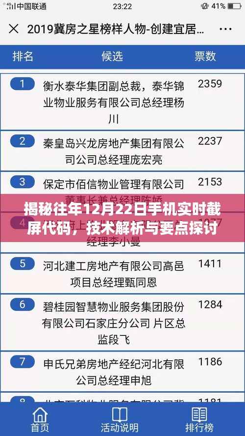 揭秘往年12月22日手机实时截屏代码的技术解析与探讨