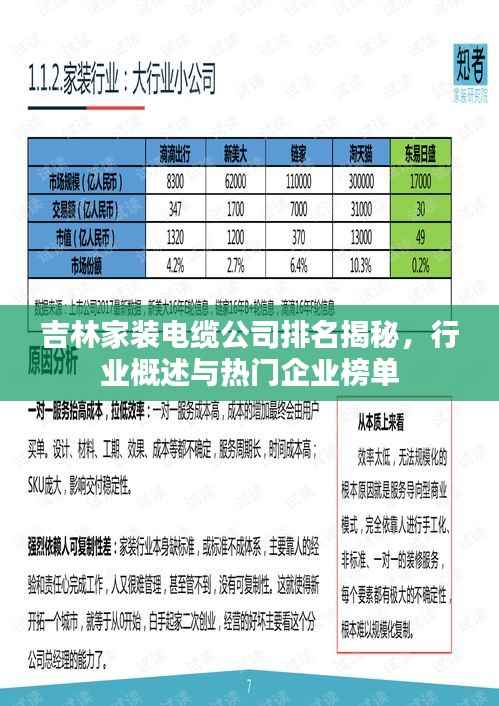 吉林家装电缆公司排名揭秘,行业概述与热门企业榜单